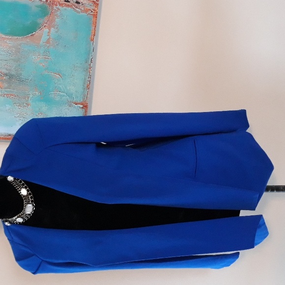 Forever21/ Blue/ Draped Front Blazer Size M - Picture 7 of 12